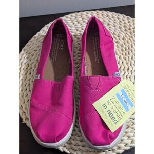 Toms Shoes Girls Size 4.5Y Classic Fuchsia Purple Canvas-New With Box